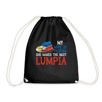 Frühlingsrollen Ehefrau Lumpia - Turnbeutel - Schwarz - Vorne