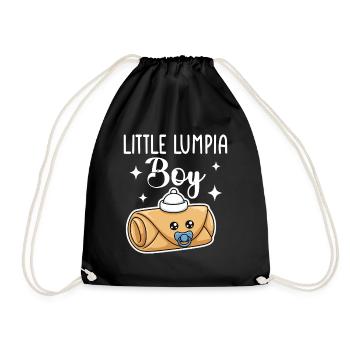 Little Lumpia Boy Spring Rolls - Drawstring Bag - black - Front