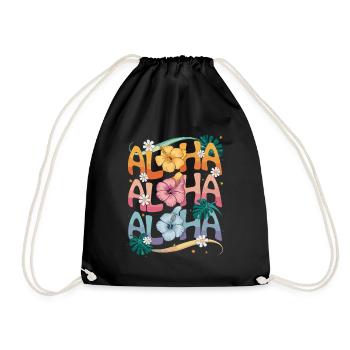 Aloha Tropical Flowers Color Splendor - Drawstring Bag - black - Front