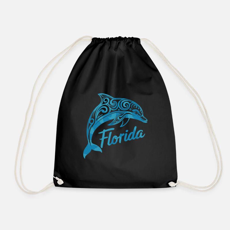 Florida Delfin Tribal Kunst - Turnbeutel - Schwarz