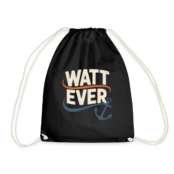 Watt Ever Maritime Anchor Motif - Drawstring Bag - black - Front