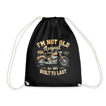 August 1971 August birthday 1971 August 1971 - Drawstring Bag - black - Front