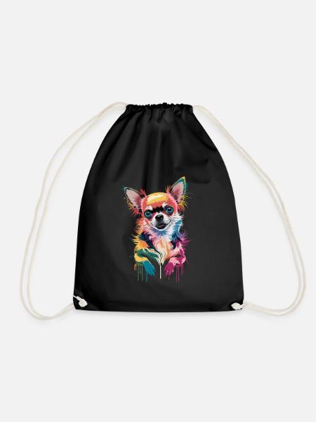 Illustration colorée de chihuahua pour les amoureux des chiens - Sac de sport léger - noir