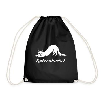 Katzenbuckel Lustige Katze Illustration Humorvoll - Turnbeutel - Schwarz - Vorne