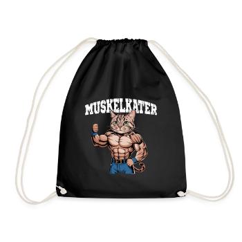 Chat endolori Drôle Muscleman Fitness Humour - Sac de sport léger - noir - Devant
