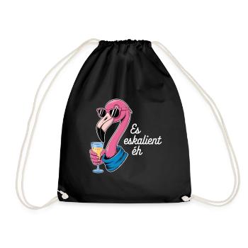 Es Eskalient Éh Flamingo with sunglasses and - Drawstring Bag - black - Front