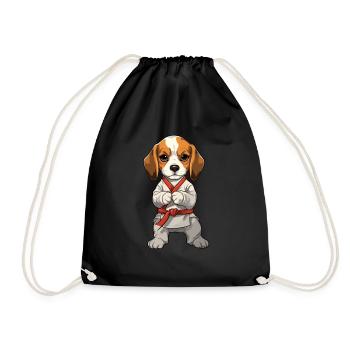 Karaté Beagle chiot illustration pour - Sac de sport léger - noir - Devant