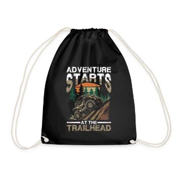 Abenteuer Beginnt Am Trailhead Offroad - Turnbeutel - Schwarz - Vorne