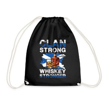 Clan Strong Whiskey Stronger Scotland Motif - Drawstring Bag - black - Front