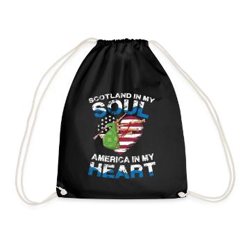 Scotland In My Soul America In My Soul - Drawstring Bag - black - Front