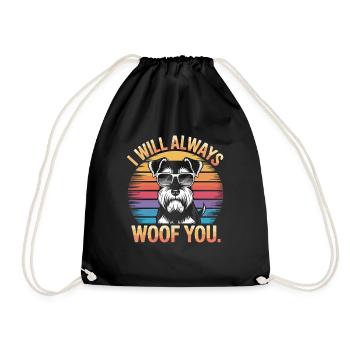 I'll Always Bark At You Dog Retro - Drawstring Bag - black - Front