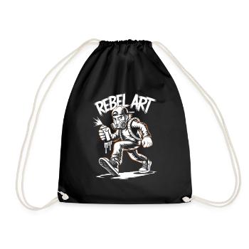 Rebel Art Graffiti Street Artist Sprayer Urban - Drawstring Bag - black - Front