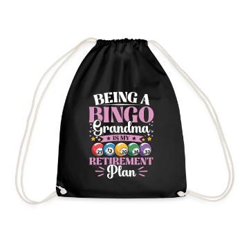 Bingo Granny Gambling Real Bingo Fans Retirement - Drawstring Bag - black - Front