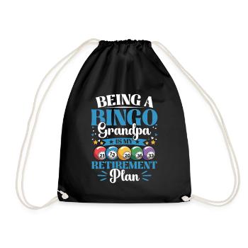 Bingo Grandpa Gambling Real Bingo Fans Retirement - Drawstring Bag - black - Front