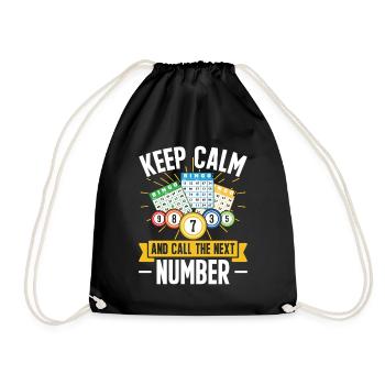 Bingo Champion Keep Calm And Call The Next Number - Drawstring Bag - black - Front