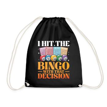 Bingo Fun Gift Bingo Lover - Drawstring Bag - black - Front