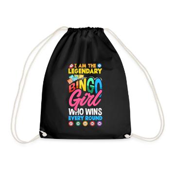 Bingo Fun Gift Bingo Lover - Drawstring Bag - black - Front