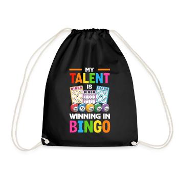 Bingo Gift for Bingo Players Lottery - Drawstring Bag - black - Front