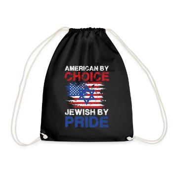 Américain Par choix Juif Par Fierté Drapeau Design - Sac de sport léger - noir - Devant