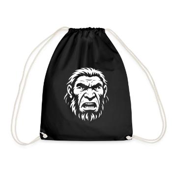 Neanderthal Costume Carnival Gift - Drawstring Bag - black - Front