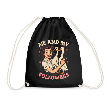 Running Duck Owner Me And My Followers Duck - Drawstring Bag - black - Front