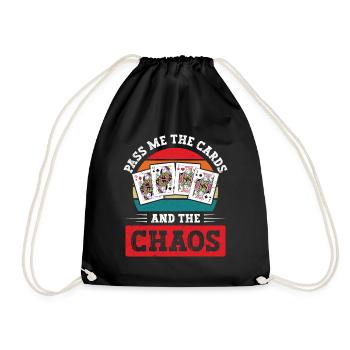 Pinochle Spruch Passez-moi les cartes et le chaos - Sac de sport léger - noir - Devant