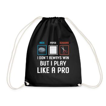 Scissors Stone Paper Professional Winner - Drawstring Bag - black - Front