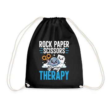 Rock Paper Scissors est ma thérapie - Sac de sport léger - noir - Devant