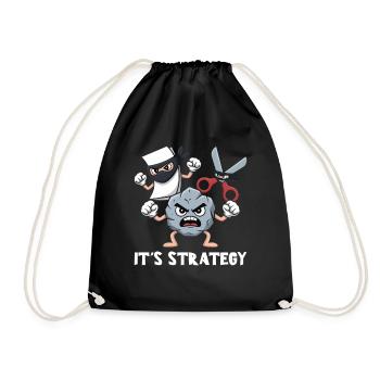 Scissors Stone Paper Kawaii - It's Strategy - Drawstring Bag - black - Front