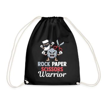 Schere Stein Papier Kawaii Kindheitsspiel - Turnbeutel - Schwarz - Vorne
