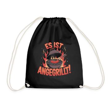 Es Ist Angegrillt BBQ Spaß Grillen Feuer - Turnbeutel - Schwarz - Vorne