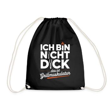 I'm not fat, that's grill muscles - Drawstring Bag - black - Front