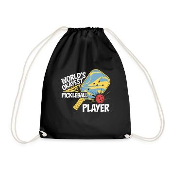 World's Best Average Pickleball Player - Drawstring Bag - black - Front