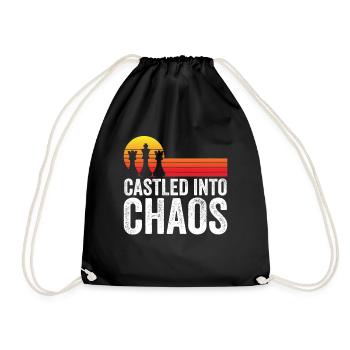 Schachfigur Turm - Castled Into Chaos - Turnbeutel - Schwarz - Vorne