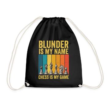 Chess Set Chess Design Chess Pieces Retro - Drawstring Bag - black - Front