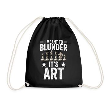 Modern Chess Opening Apparel Blunder Art - Drawstring Bag - black - Front