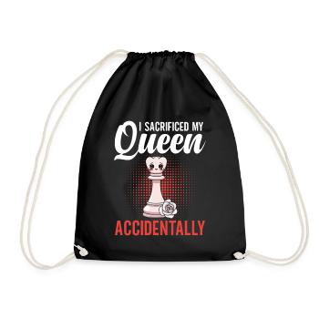 Perfect Chess Queen Equipment Chessmen - Drawstring Bag - black - Front