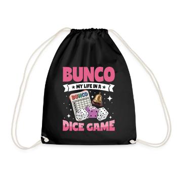 Bunco Life Dice Games - Drawstring Bag - black - Front