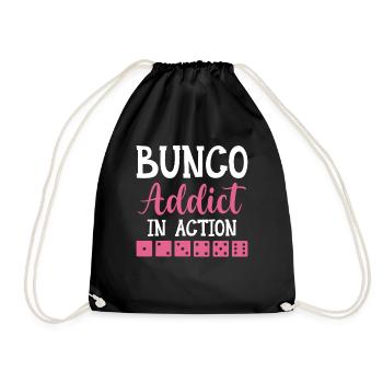 Bunco Addict In Action - Dice Night Dice - Drawstring Bag - black - Front