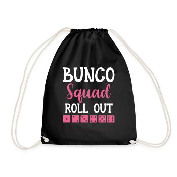Bunco Player Gift Bunco Evening Dice - Drawstring Bag - black - Front