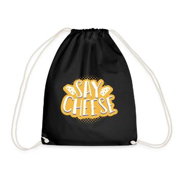 Cheese - Drawstring Bag - black - Front