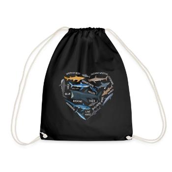 Shark Lovers Marine Biology Marine Animals Undergrowth - Drawstring Bag - black - Front