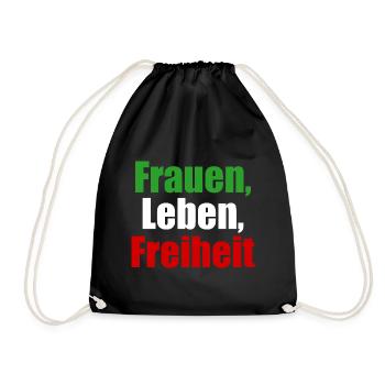 Frauen Leben Freiheit Iran Revolution Aufstand - Turnbeutel - Schwarz - Vorne