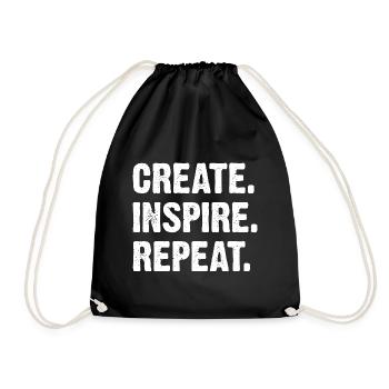 Create Inspire Repeat - Turnbeutel - Schwarz - Vorne