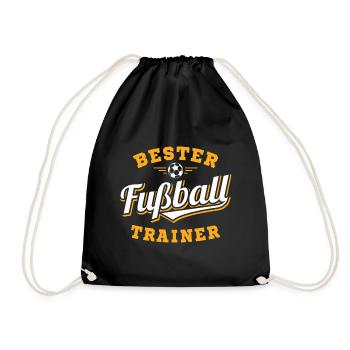 Bester Fußball Trainer / Team Mannschaft Sport - Turnbeutel - Schwarz - Vorne