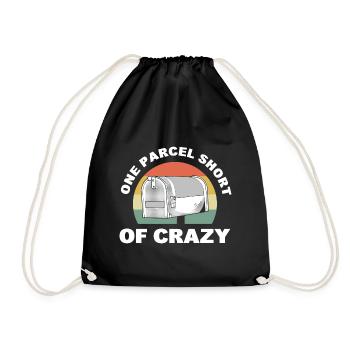 One Parcel Short Of Crazy Postman - Drawstring Bag - black - Front