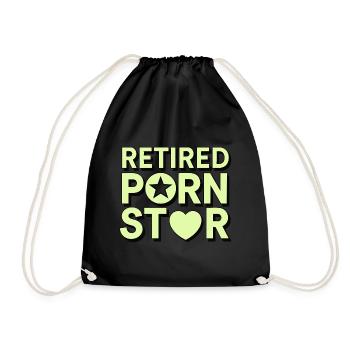 Retired Porn Star - Drawstring Bag - black - Front