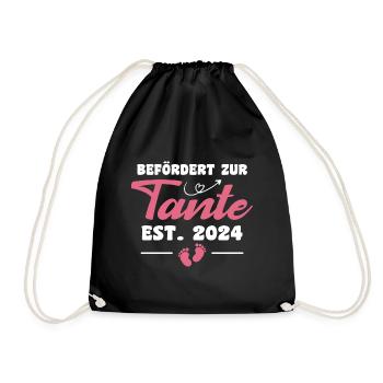 Befördert Zur Tante 2024 - Turnbeutel - Schwarz - Vorne