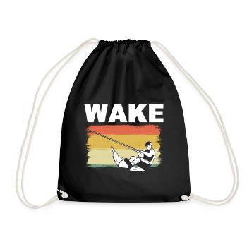 Wake Wassersportliebhaber - Turnbeutel - Schwarz - Vorne
