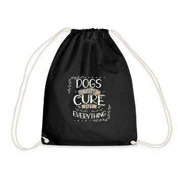 Dog Lover Gifts Dogs are the Cure for Everything - Drawstring Bag - black - Front